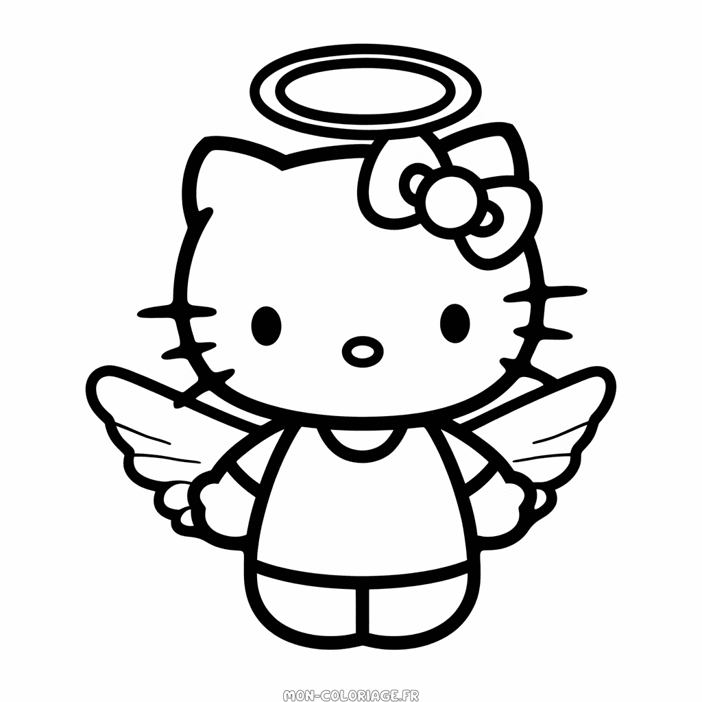 Coloriage Ange Hello Kitty