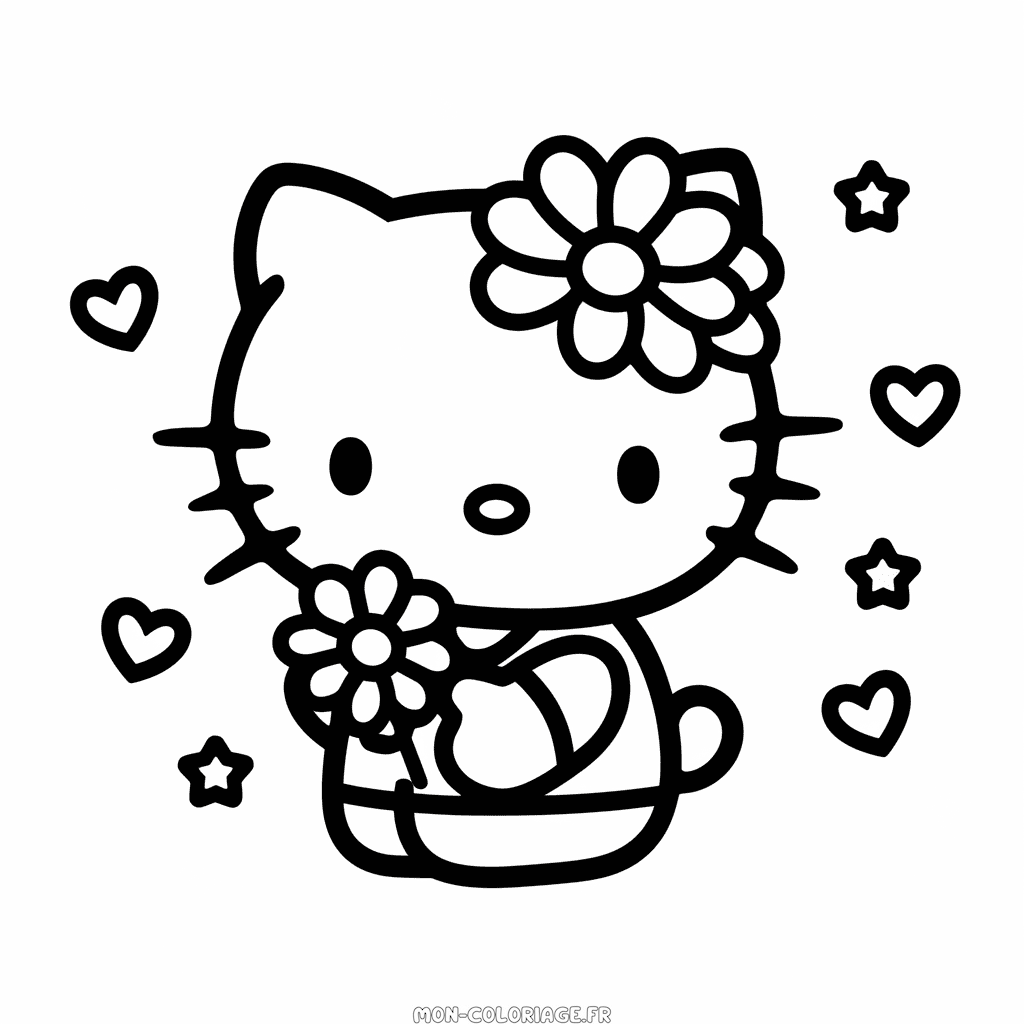 Coloriage Hello Kitty gratuit