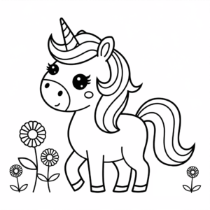 Coloriage Mignon licorne