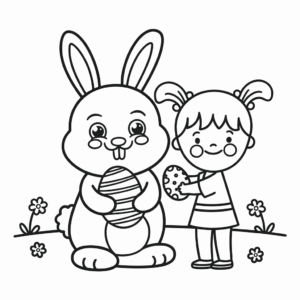 Coloriage Amis de Pâques