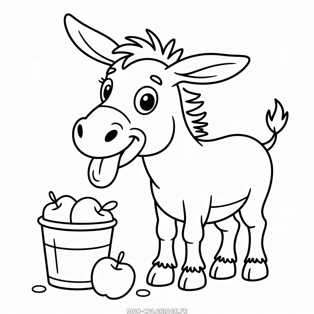 Coloriage Âne Rigolo