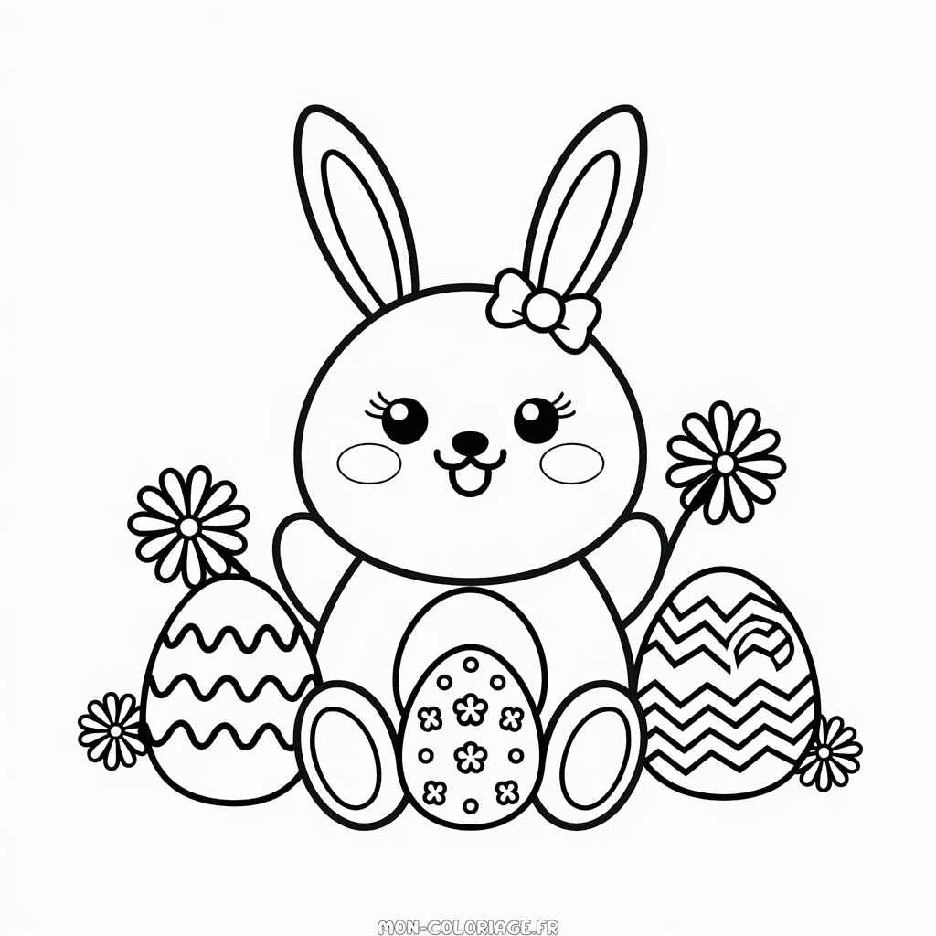 Coloriage Célébration du lapin de Pâques