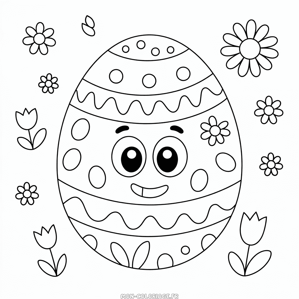 Coloriage Gros oeuf de Pâques