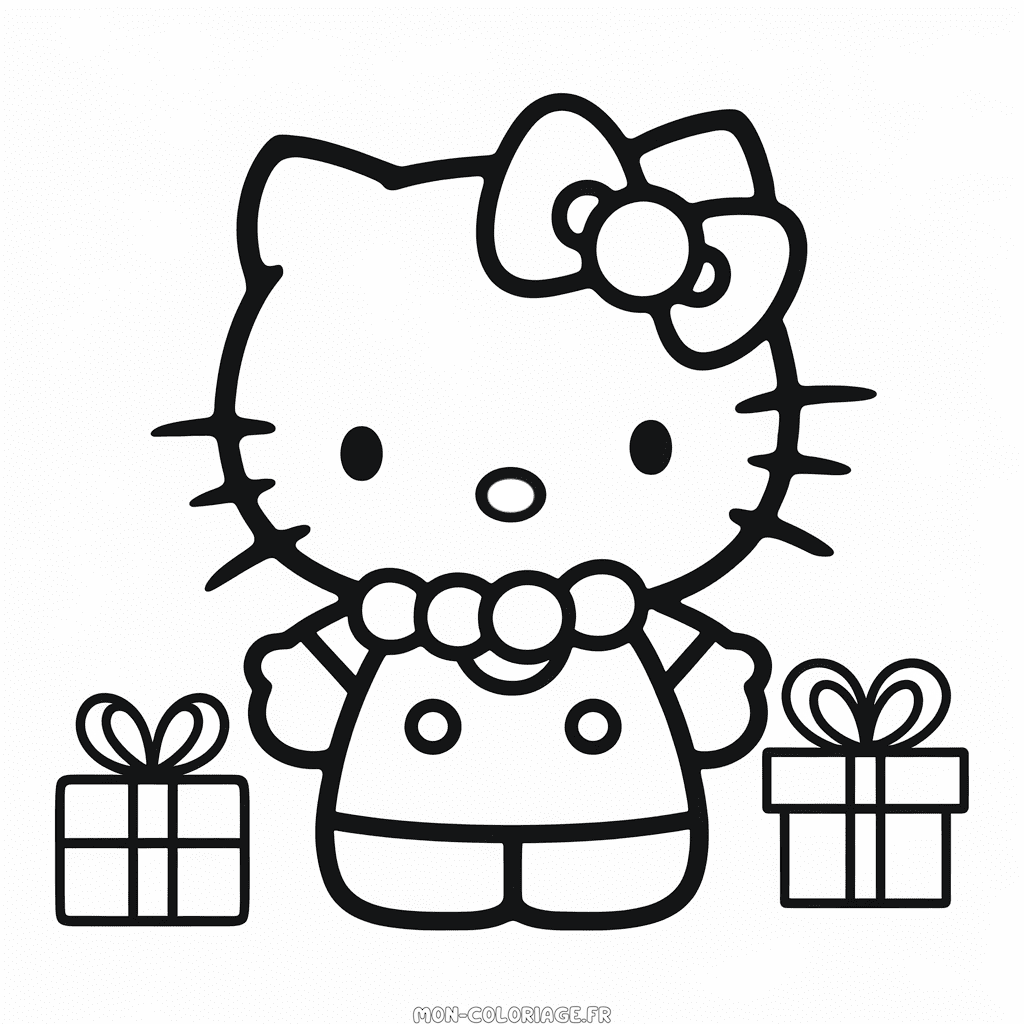 Coloriage Hello Kitty Noël