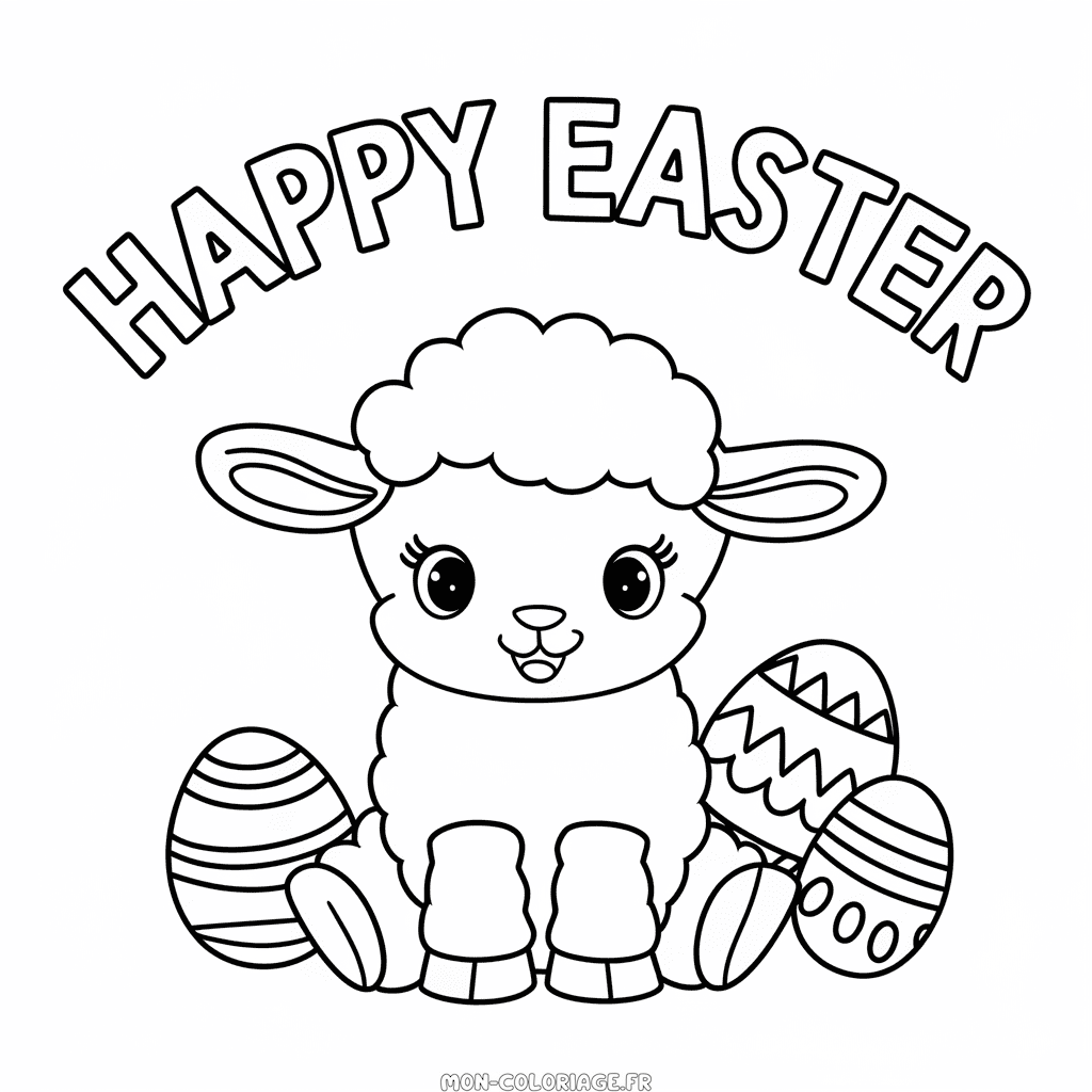 Coloriage Joyeuses Pâques
