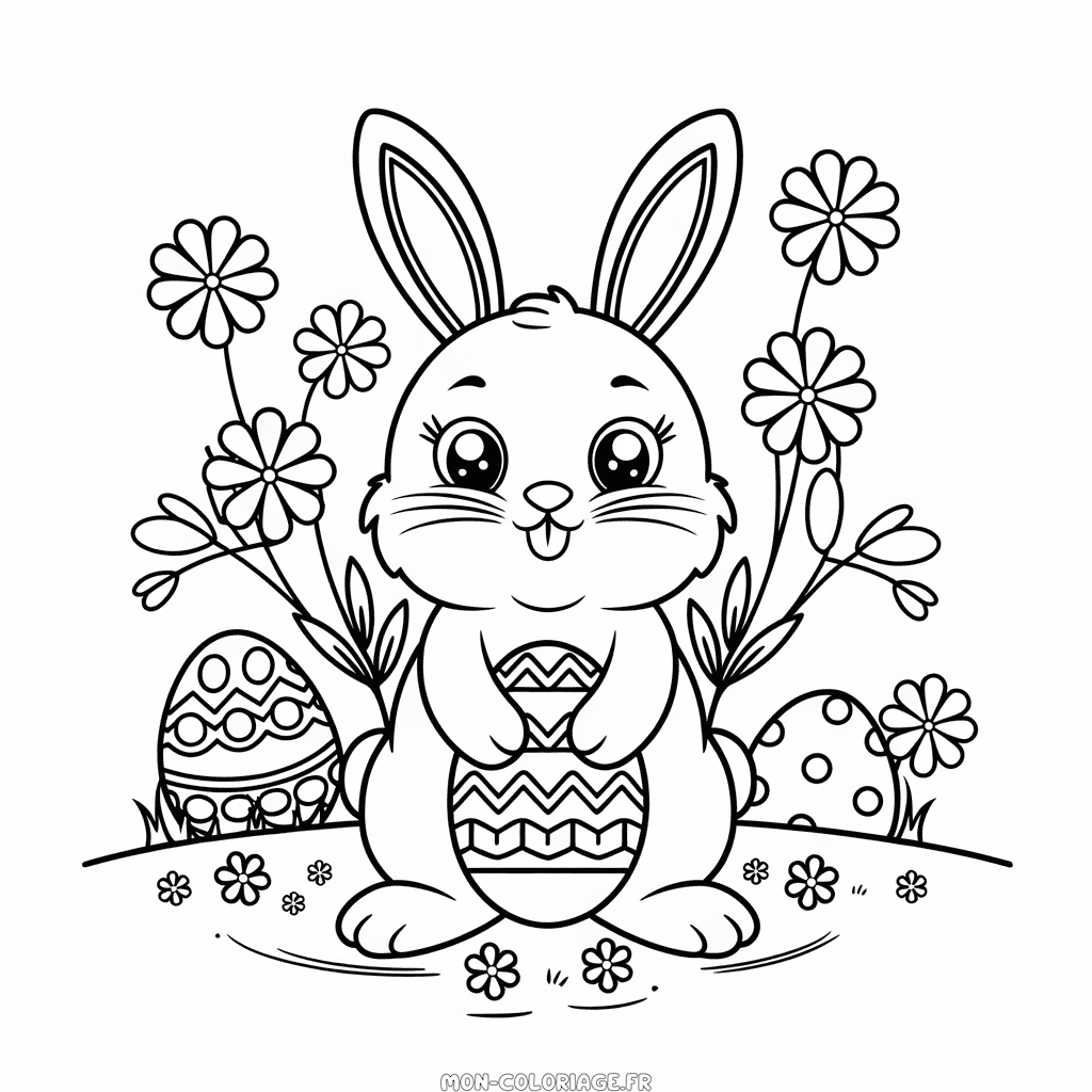 Coloriage Lapin de Pâques