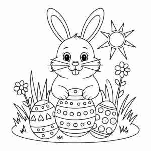 Coloriage Lapin de Pâques