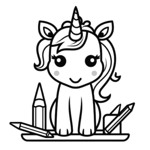 Coloriage Licorne de Maternelle
