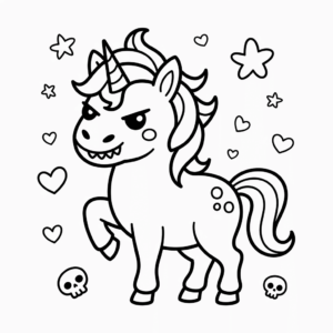 Coloriage Licorne Maléfique