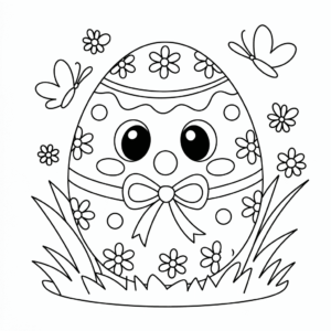 Coloriage Mignon œuf de Pâques