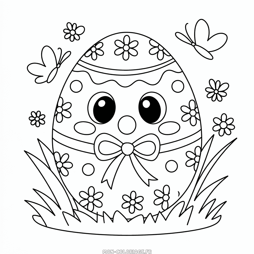 Coloriage Mignon œuf de Pâques