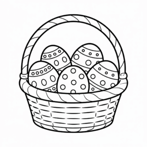 Coloriage Panier d'œufs de Pâques