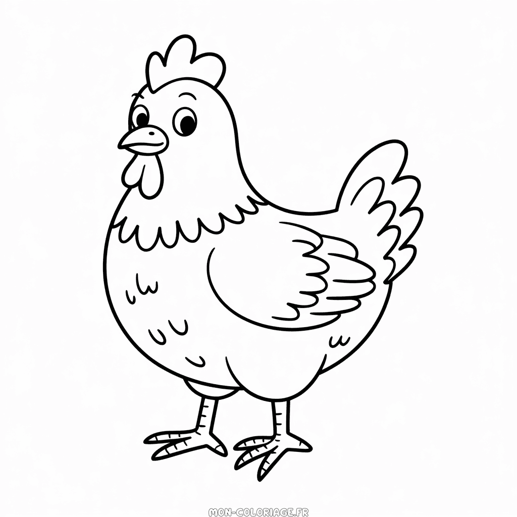 Coloriage Poulet Mignon