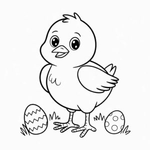 Coloriage Poussin de Pâques