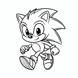 Coloriage Sonic heureux