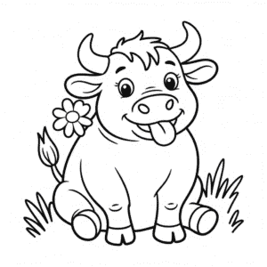 Coloriage Taureau de Dessin Animé