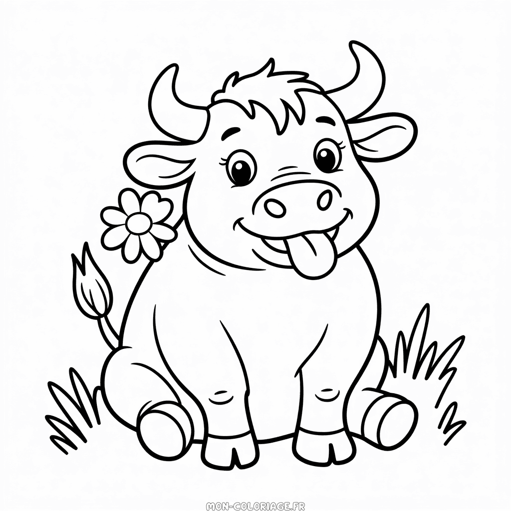 Coloriage Taureau de Dessin Animé