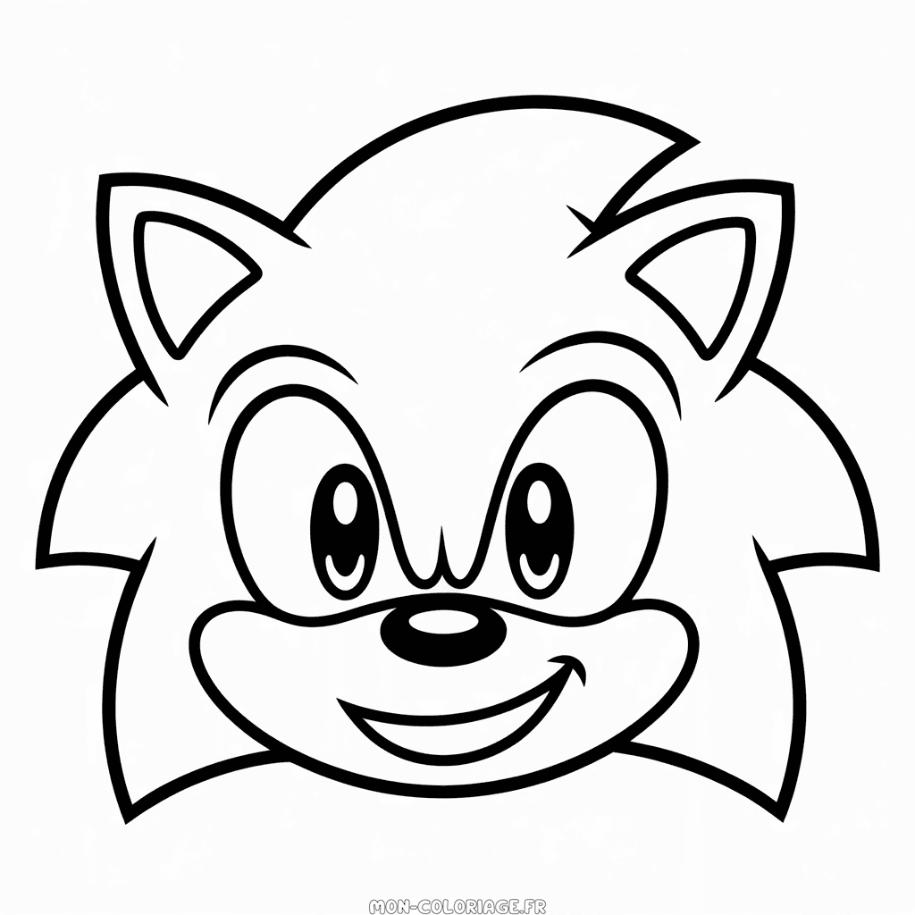 Coloriage Visage de Sonic