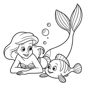 Coloriage Ariel et Polochon