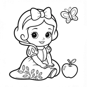 Coloriage Bébé Chibi Blanche-Neige