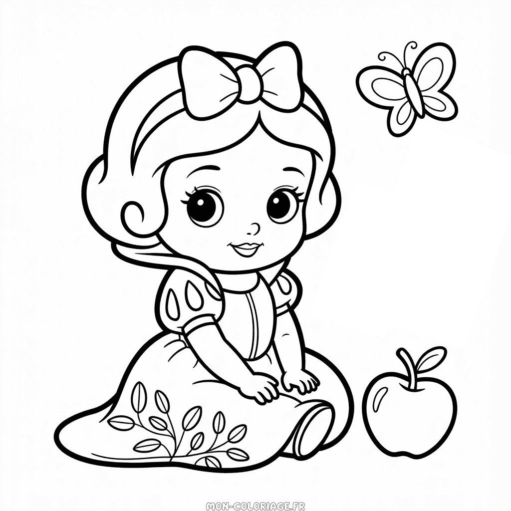 Coloriage Bébé Chibi Blanche-Neige