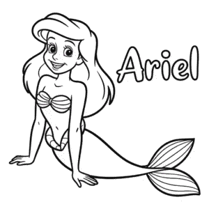 Coloriage Dessin animé Ariel