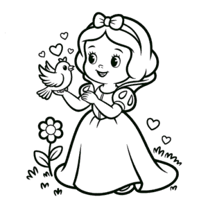 Coloriage Disney Blanche-Neige Mignonne