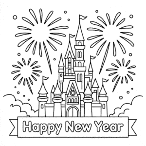 Coloriage Disney Joyeuse Nouvelle Année