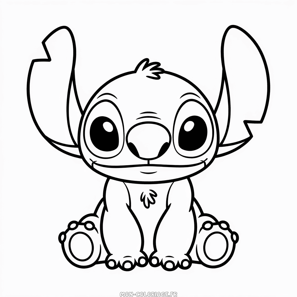 Coloriage Facile Stitch