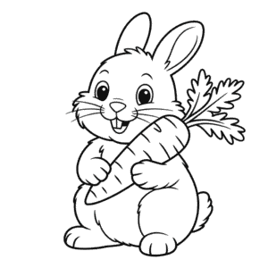 Coloriage Lapin avec Carotte