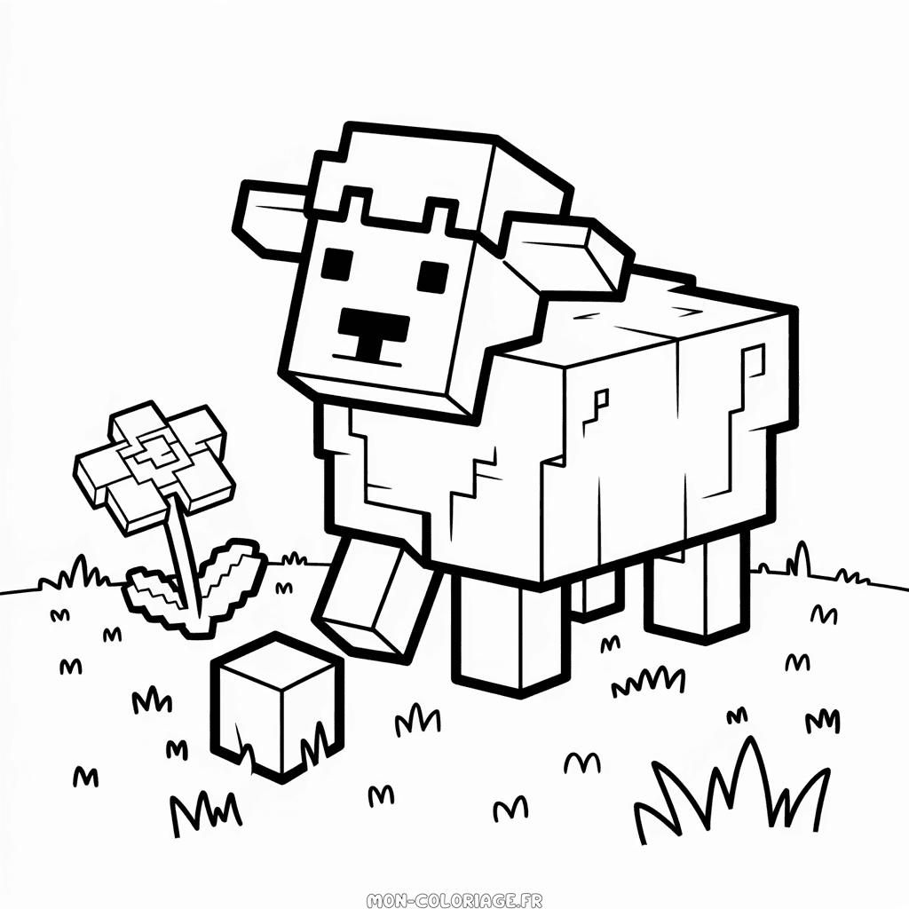 Coloriage Mouton Minecraft