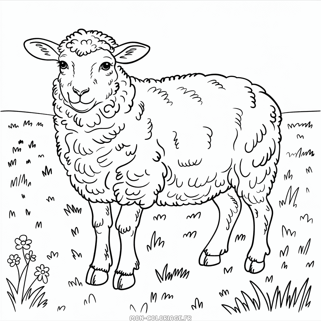 Coloriage Mouton Réaliste