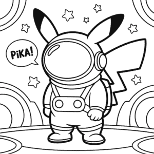 Coloriage Among Us Pikachu