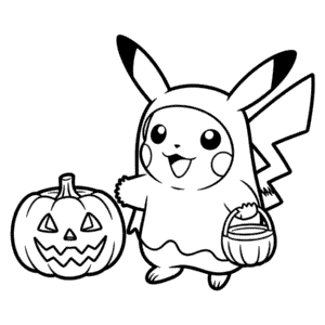Coloriage Pikachu Halloween