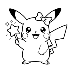Coloriage Pikachu Kawaii