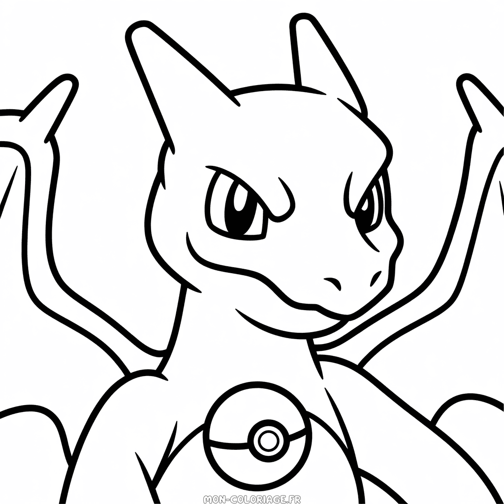 Coloriage Portrait de Dracaufeu