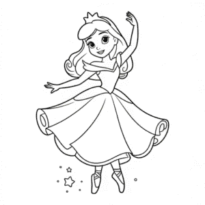 Coloriage Princesse Disney Ballerine
