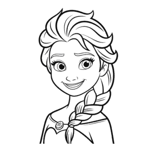 Coloriage Princesse Disney en Noir et Blanc