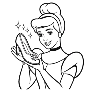 Coloriage Soulier de Verre de Cendrillon