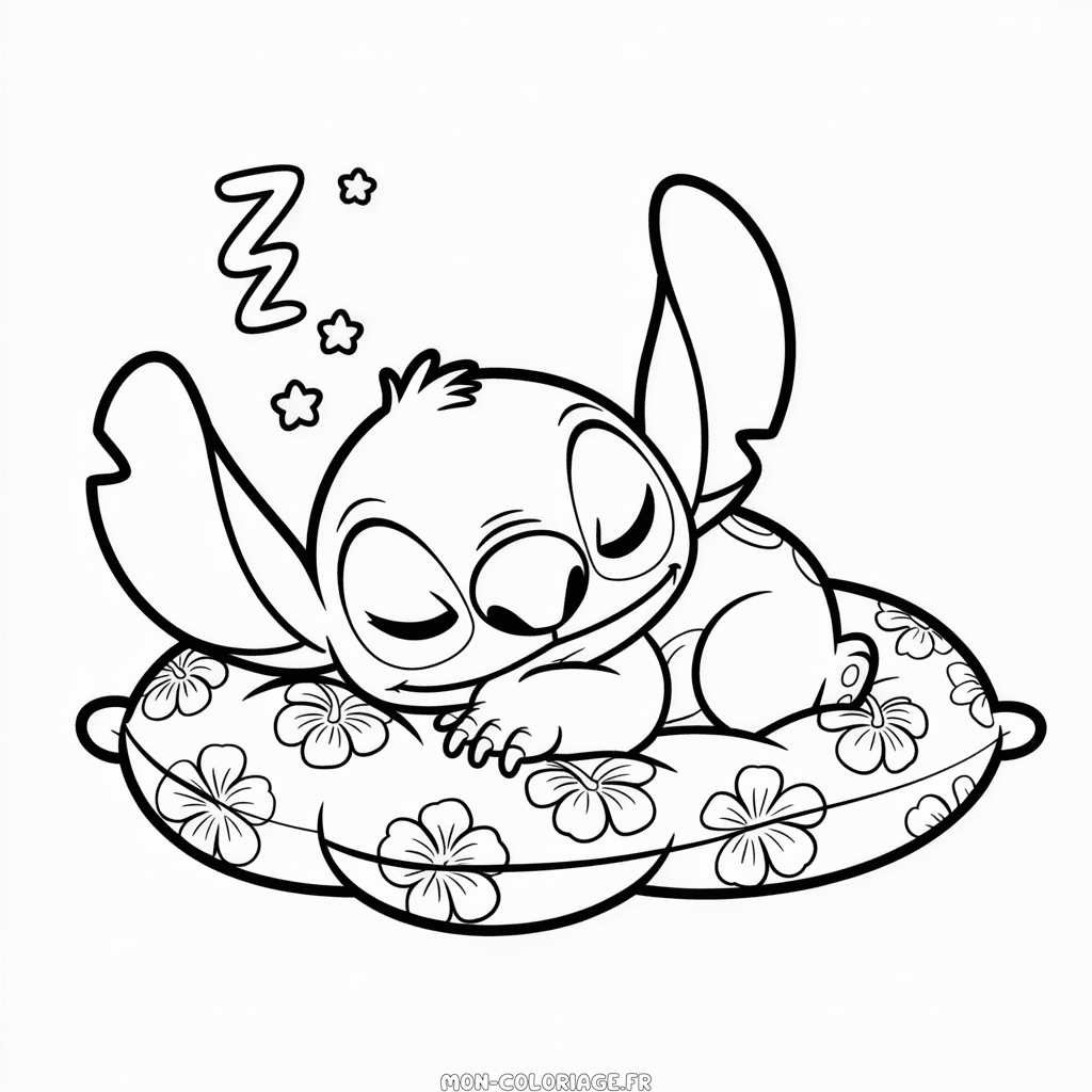 Coloriage Stitch Endormi