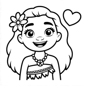 Coloriage Vaiana Mignonne