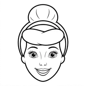 Coloriage Visage de Cendrillon