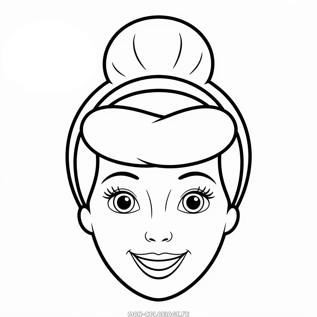Coloriage Visage de Cendrillon