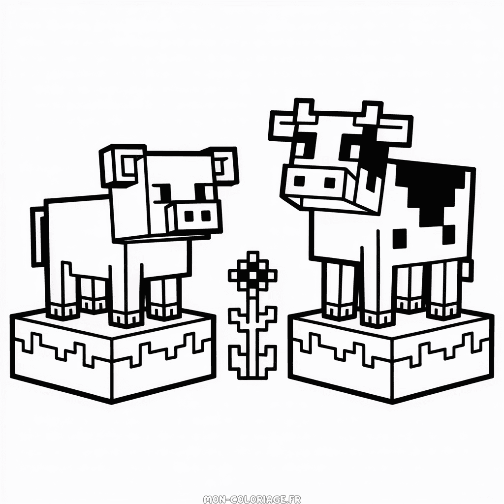 Coloriage Animaux de Minecraft
