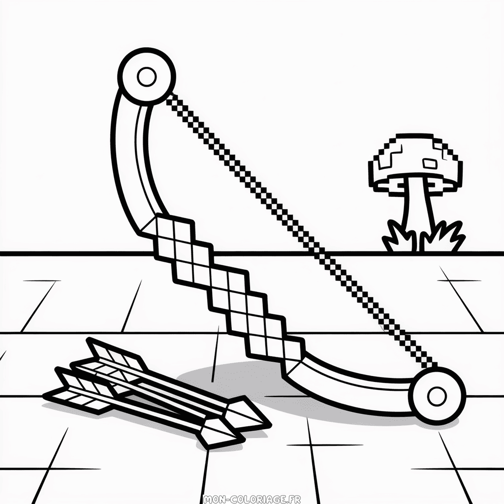 Coloriage Arc Minecraft