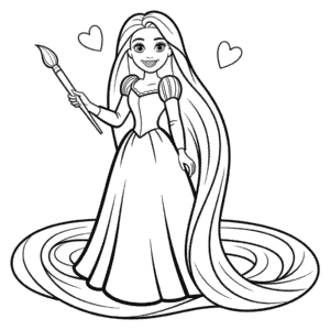 Coloriage Barbie Raiponce