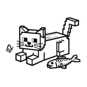 Coloriage Chat Minecraft