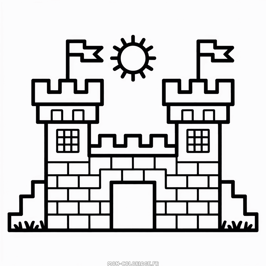 Coloriage Château Minecraft