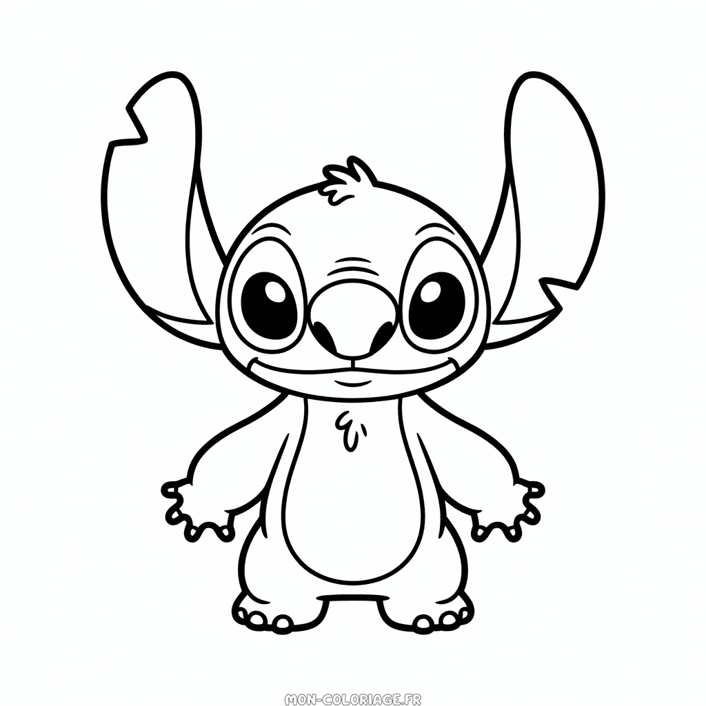 Coloriage Contour de Stitch