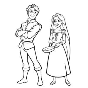 Coloriage Flynn Rider et Raiponce